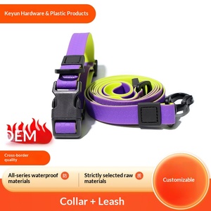 Hundehalsband und Leine Set Hundegeschirr PVC-Brustgurt Verschleißfest und Stoßfest Hundeleine mit Schnallenverschluss - Product Image 2