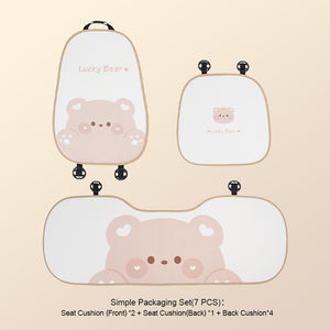 Kit d'intérieur de voiture Chubby Bear, style dessin animé, coussin de siège de voiture en peluche, ensemble complet, applicable au printemps/automne/hiver, compatible avec la plupart des modèles de véhicules - Product Image 6