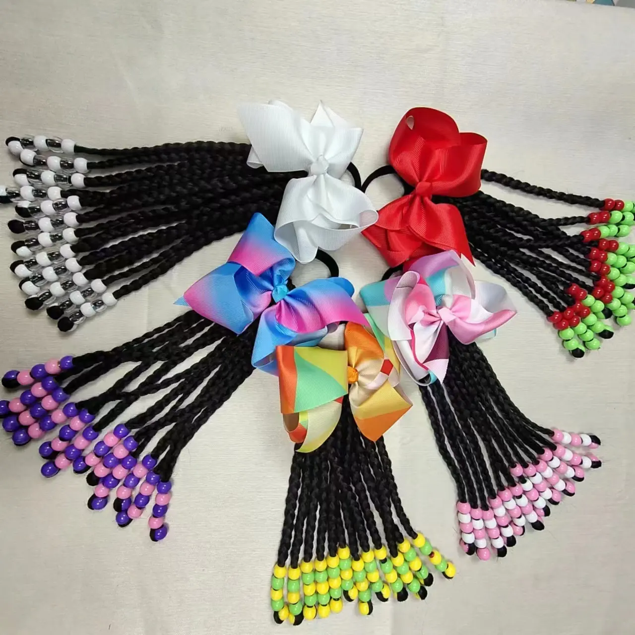 MYSURE hair accessories decoration for kids braids girls bows kids hair accessory kids crochet hair beads and bow