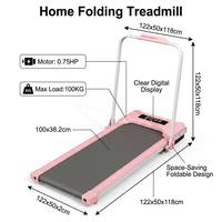 Tapis de course pliable rose en gros pour la maison, équipement de fitness portable, moteur électrique 1,5 CV, écran LED, inclinaison manuelle