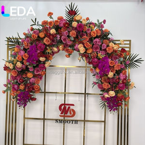 LEDA Fournitures de décoration de mariage, fleurs et plantes, centres de table pour événements de mariage, chemin de table en fleurs artificielles en soie - Product Image 1