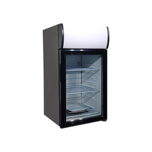 55L desktop <b>mini</b> single glass door <b>refrigerator</b> display cabinet with LED lighting, light box, stickers and lock - Product Image 1