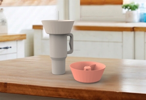 Bol à collation pour gobelet Stanley 40 oz avec poignée, plateau à collation en silicone lavable, anneau à collation réutilisable pour accessoires de tasse Stanley - Product Image 4