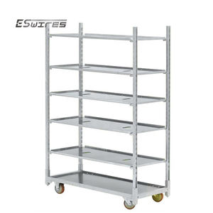 5 estantes desmontables galvanizados carros de transporte de planta de almacenamiento de acero de metal ajustable para granja - Product Image 2