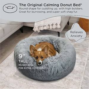 เตียงทรงโดนัทขนปุยขนาดกลางสีเทาถอดออกได้และซักได้ลายแมวถ้ำแมวเตียง - Product Image 5