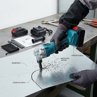 Cisaille électrique sans balais à batterie lithium rechargeable pour tôles, plaques d'acier inoxydable et tuiles ondulées