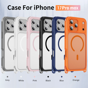 Coque de téléphone portable <span class=keywords><strong>2</strong></span>-en-1 antichoc en TPU+PC avec trou pour cordon détachable et finition mate magnétique pour iPhone 17 Pro Max - Product Image 6