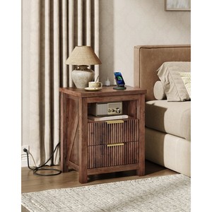 Mesa Auxiliar Acanalada con Cajón al por Mayor, Mesa Auxiliar Moderna Acanalada con Cajones, Mesa Auxiliar Acanalada con Cajón para Lámpara - Product Image 3