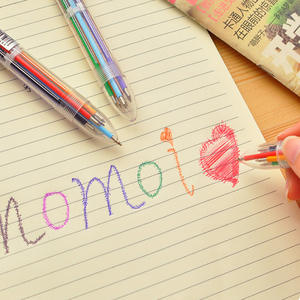 Bolígrafos creativos y lindos de dibujos animados multicolor, bolígrafos de colores personalizados con mecanismo de clic, bolígrafos de 6 colores al por mayor. - Product Image 2