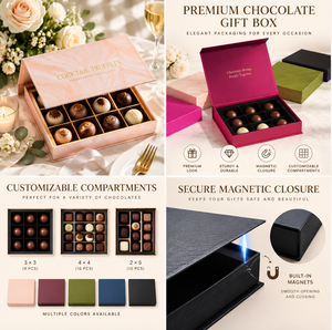 Caja de Regalo Magnética para Boda con Logotipo Personalizado OEM, Opciones de Cinta, Empaque Rígido Minimalista para Chocolates con Insertos - Product Image 4