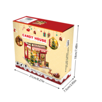 Casa de Muñecas en Miniatura Hongda PC2502 Candy House 2025, Kit de Casa de Muñecas en Miniatura Estilo Navideño para Regalos