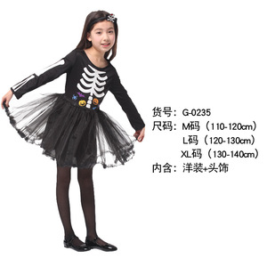 Costume da Scheletro Diabolico per Bambini e Donne, Vestito da Teschio per Feste a Tema - Product Image 6