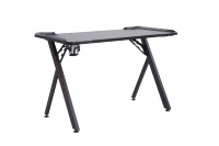 Table PC populaire en fibre de carbone LED RGB Light pour le bureau à domicile et les jeux Bureau en bois et en métal répandu pour les joueurs