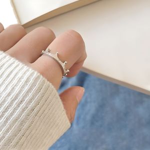 S925 Sterling Silver Crown <b>Ring</b> For Women <b>Open</b> Toe Design Everyday Wear Jewelry Fine <b>Rings</b> - Product Image 2