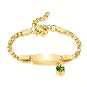 DuoYing kişiselleştirilmiş özel ad Birthstone paslanmaz çelik yazılı bilezik çocuklar için/bebekler yürümeye başlayan ve aile - Product Image 6