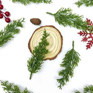 Foglie di Felce Artificiali in PE, Decorazione per Albero di Natale, Pendente a Foglia di <span class=keywords><strong>Vite</strong></span>, Decorazione per Celebrazioni Festive, Foglie di Pino - Product Image 4
