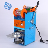 Machine de scellage manuelle électrique pour coupes de crème glacée et de boba, 80 mm, thermoscellage pour emballages de boissons et cartons, en bois, 110V/220V