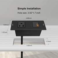Einbau-Steckdose mit 10A Einzelsteckplatz und 2 USB-Anschlüssen, Flammhemmende Verlängerung, 110-250V Elektrische Desktop-Steckdose für Zuhause und Büro
