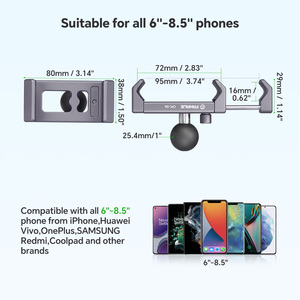 Support de téléphone pour voiture Fanaue-CPC-06 en alliage d'aluminium, clip réglable à 360° °   Support de bureau rotatif, flexible et antidérapant - Product Image 4
