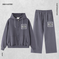 Sweat à capuche Boxy 500 g/m² pour hommes, personnalisé, lourd, zippé, en tricot gaufré, effet délavé vintage et usé