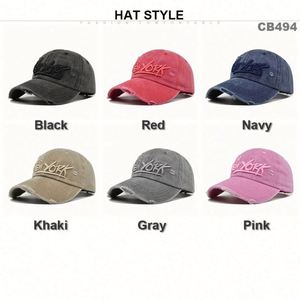 หมวกเบสบอลปักลายแบบวินเทจสั่งทำขายส่ง หมวกแก๊ปยีนส์สไตล์สปอร์ตแบบทำเก่า คุณภาพสูง - Product Image 2