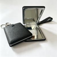 Pochette personnalisée compacte en alliage de zinc, écologique, maquillage, impression sérigraphique, petite, pliable, portable, double face, promotionnelle
