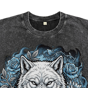 <b>Men's</b> Custom Superior Quality <b>Animal</b> Pattern Printed Breathable T-Shirts Acid Wash Garment Dyed Cotton Casual Tees for Wholesale - Product Image 3