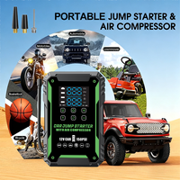 Démarreur de voiture 29600 mWh avec gonfleur de pneus 150 PSI, boîte de démarrage portable, batterie externe avec compresseur d'air