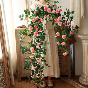 Decorazione Murale con Rose Rampicanti, <span class=keywords><strong>Fiori</strong></span> per Tubi dell'Aria Condizionata, Cascata di <span class=keywords><strong>Fiori</strong></span> per Abbellimento Pareti - Product Image 5