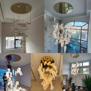 Lampadario a Sospensione per <span class=keywords><strong>Hotel</strong></span> Design Nordico in Alluminio Lampada Luminosa Moderna Illuminazione per Soggiorno Imballaggio Pezzi <span class=keywords><strong>Hotel</strong></span> ROHS Supporto Colore - Product Image 2