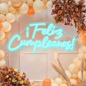 Spanish Happy Birthday LED Neon Indoor Hanging Ambient Light Shop <b>Sign</b> Wall Decoration Light Entrance Indicator Light 5V 12V - Product Image 6