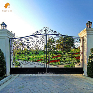 Portes de portes d'entrée en fer forgé, clôture de luxe moderne, Design de porte d'entrée - Product Image 1