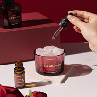 Coffret Cadeau Édition Limitée Parfum Rose Sauvage Diffuseur de Parfum d'Ambiance Cristal Sans Feu avec Bâtonnets d'Huiles Essentielles Aromatiques pour Coffret Cadeau