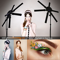 FOSOTO Lampe annulaire LED à six tubes de haute qualité pour vidéo et photographie avec trépied pour la beauté et le maquillage