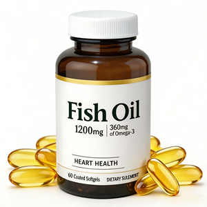 Suplementos de Aceite de Pescado Omega 3 - Mejora la Densidad Ósea 1200 <span class=keywords><strong>Mg</strong></span> 60 Cápsulas Blandas Recubiertas Sin Gluten - Product Image 2