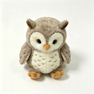 Customized Brown White Spotted Owl Plush Toy, Soft Sitting Barn Owl Stuffed Animal,Cute Fluffy Forest Owl Plush Doll - Product Image 6