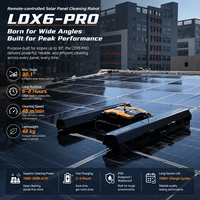 Robot nettoyeur de panneaux solaires LD-X6 Pro, moteur articulé, étanche IP67, brosse rotative, nettoyage sec et humide, 30.1 °   Angle de montée maximal