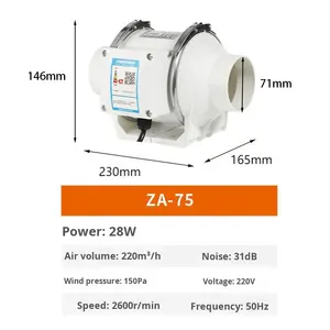 Puissant silencieux haute puissance électrique OEM <span class=keywords><strong>Double</strong></span> roulement <span class=keywords><strong>fumée</strong></span> <span class=keywords><strong>conduit</strong></span> d'échappement Booster ventilateur <span class=keywords><strong>de</strong></span> Ventilation avec prise EU/US - Product Image 6