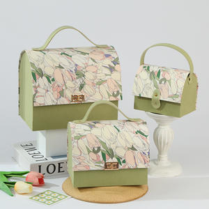 2025 baru desain kecil segar beludru Perancis tulip perasaan kelas tinggi pengiring pengantin kotak hadiah pengiring pengantin - Product Image 1