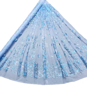 बर्फ नीले धातु एल्सा राजकुमारी पोशाक ट्युल थोक मुद्रित चमक बुटीक पोशाक के लिए