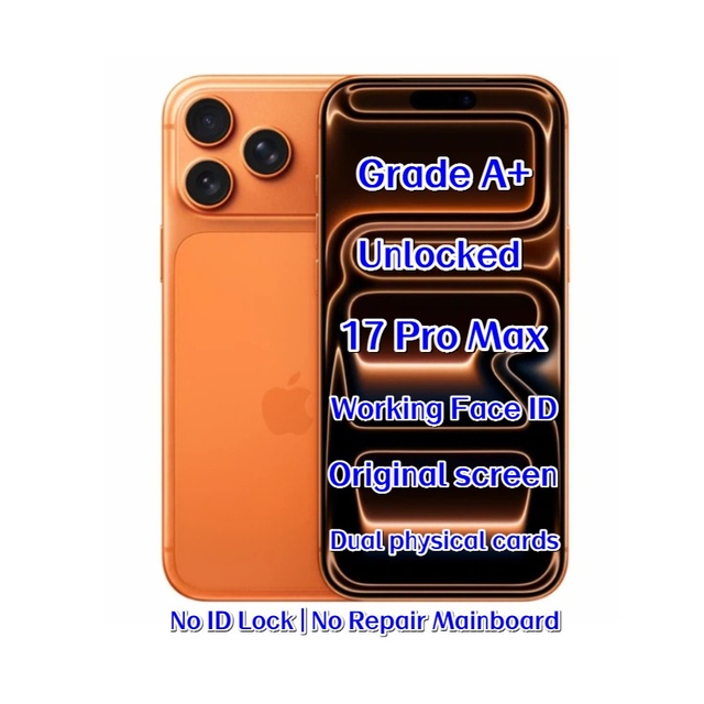 Wholesale Used Unlocked for 17 Pro Max 1TB Orange Original Smartphone 12GB RAM Factory Price A19 Pro 5G Face ID Bulk Stock
