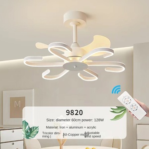 Ventilador de Techo LED de Estilo Nórdico Moderno, Cuerpo de Vidrio con Control Remoto, Motor de CA, CC, Interior, Oficina, Hogar, Sala de Estar, Comedor y Dormitorio - Product Image 5