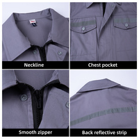Vêtements de travail en coton respirant avec éléments réfléchissants pour hommes, combinaisons de travail à manches courtes pour l'été, vêtements de travail de construction