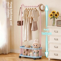 Porte-manteau mobile sur pied en fer, design double barre, grande capacité de rangement pour salon, chambre et balcon