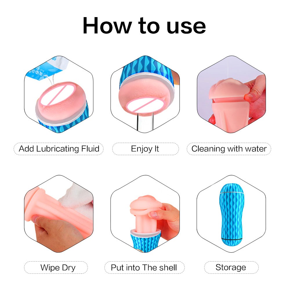 male masturbators in use 2 in 1 Male Masturbator Cup Dual Open Ended Mouth and Pussy for vagina –  honeysx main image 0