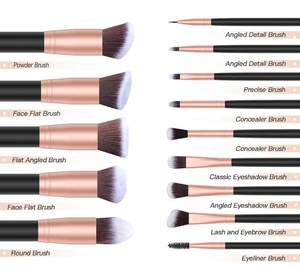 Ensemble de 14 <span class=keywords><strong>pinceaux</strong></span> de maquillage populaires 2025, pinceau pour les yeux, fond de teint, logo personnalisé, poils naturels, rose, noir, <span class=keywords><strong>pinceaux</strong></span> de maquillage - Product Image 5