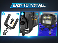Luces LED de Trabajo de 3 Pulgadas y 40W con Haz de Luz Amplio, Lámparas Auxiliares de Conducción Todoterreno, Cubierta Negra para Camionetas, UTV, ATV
