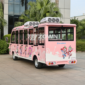 Autobús Turístico Eléctrico Cerrado con Diseño Marino Rosa, Vehículo de Transporte de Pasajeros para Complejos Turísticos Costeros - Product Image 3