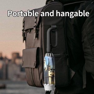 Manual Open Close Compact Inverted Umbrella Carrying Case Iron <b>Frame</b> Glass Fiber Ribs Portable Windproof Travel Folding Umbrella - Product Image 4