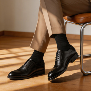 Nouvel arrivage transfrontalier quatre saisons, chaussures en cuir formelles minimalistes britanniques pour hommes, grandes tailles, à lacets, décontractées et élégantes - Product Image 2